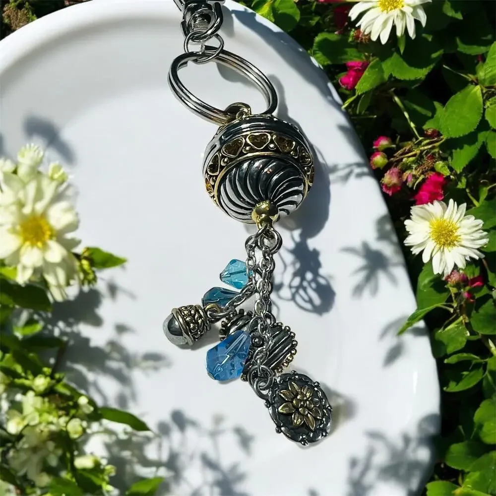 Retro Beaded Ball Hearts Keychain Bag Clip Jeans Clip Accessory NEW